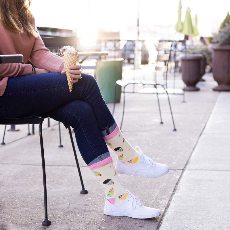 Lavley If You Can Read This Bring Me Ice Cream Socks â€“ Hilarious Novelty for Adults, US Size 6-12 â€“ Ice Cream Lover Gift - Image 5